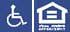 Collage containing Disabled Badge and Equal Housing Opportunity logo
